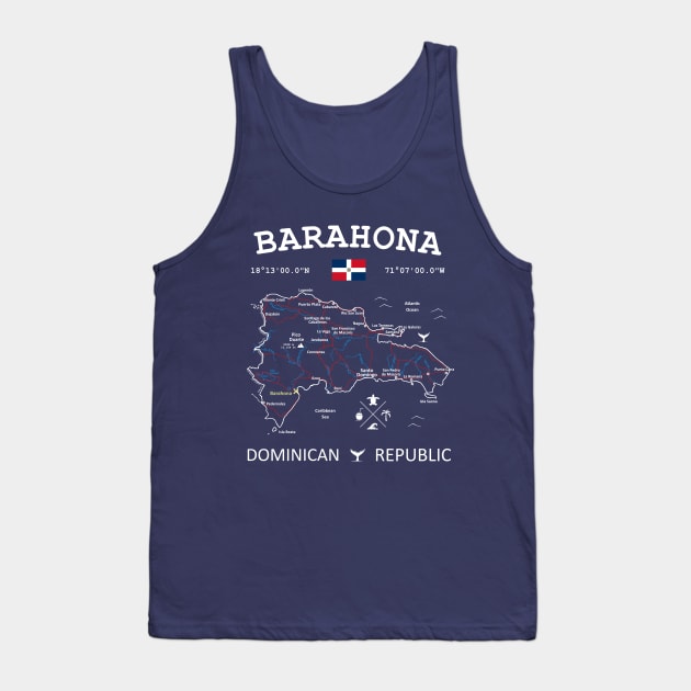 Barahona Dominican Republic Map Tank Top by French Salsa